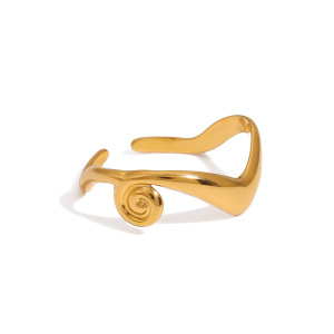 Bagues Ajustables Pour Femmes En Acier Inoxydable Spiralé, Étanches, Couleur Or h5 Image6