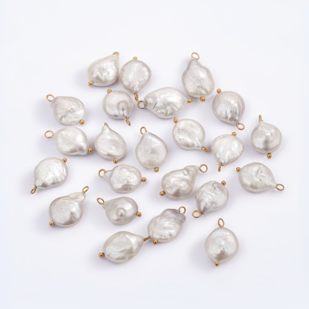Pendentifs Glamour Pour Femmes, En Acier Inoxydable Étanche, Géométriques, Ornés De Perles D'Eau Douce h5Image3