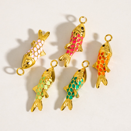 1 paire de pendentifs pour femmes, collection Simple, motif animaux mignons, en acier inoxydable étanche 2