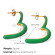 Boucles d'oreilles goutte d'huile verte en or Image2