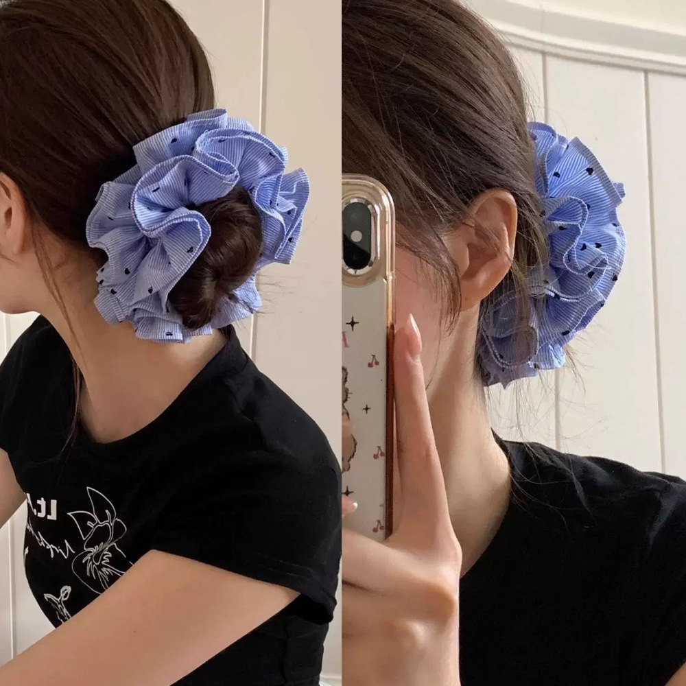 1 Chouchou Pour Femme En Tissu À Rayures Élégantes, Série Simple h5Image4