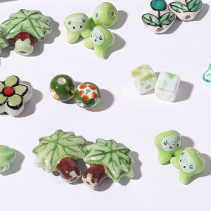 1 Pièce De Perle De Bijoux En Céramique De La Série Verte h5 Image3