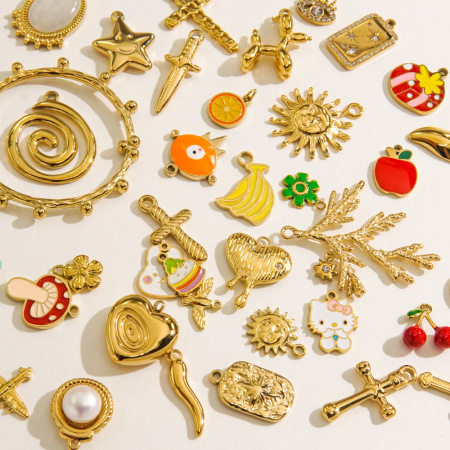 1 paire de pendentifs pour femmes, collection Simple Series, mignons, géométriques, en acier inoxydable étanche 2