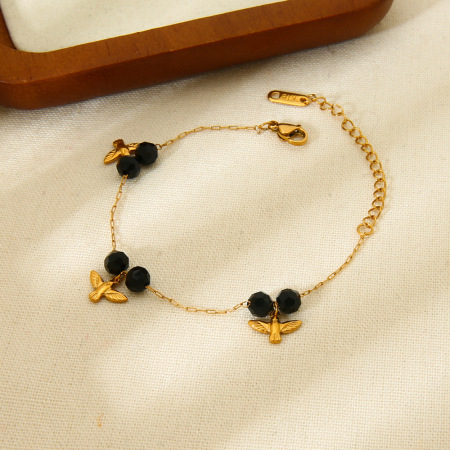 Bracelets pour femmes en acier inoxydable étanches, motif cerise - très tendance