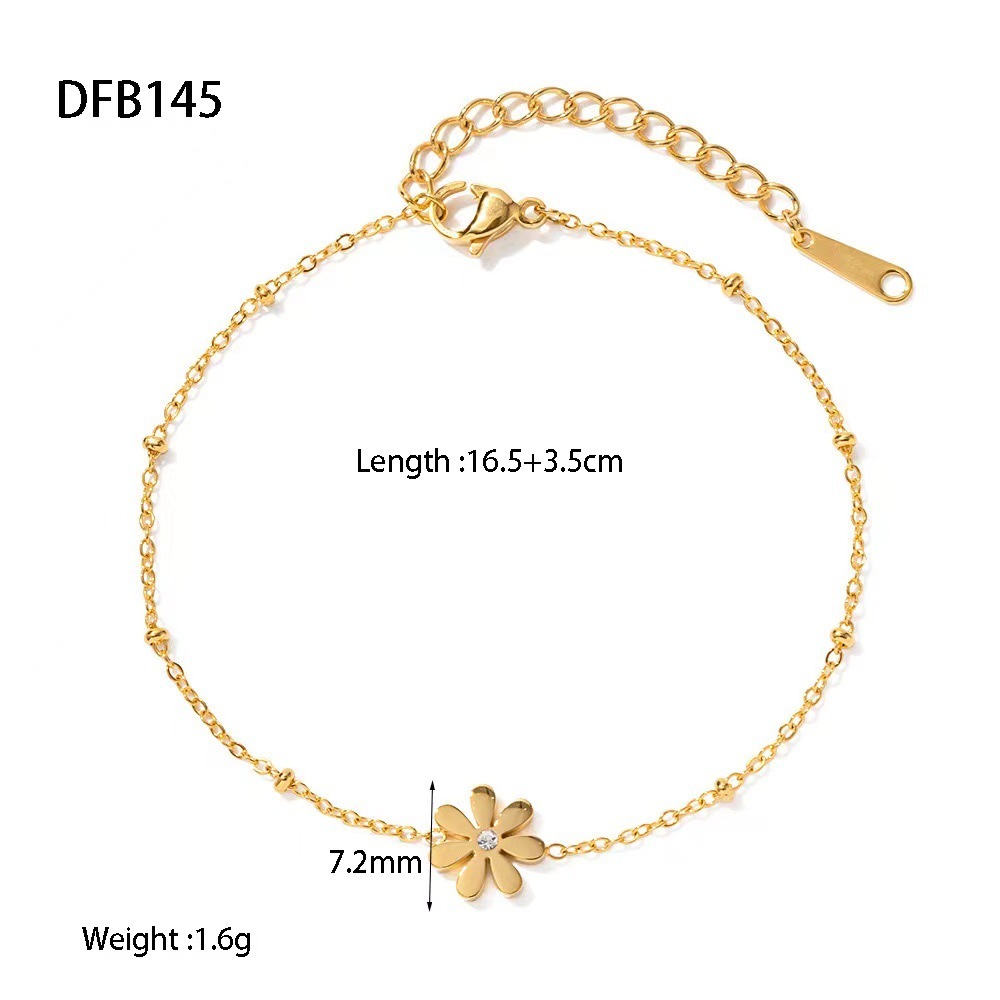 Bracelets Simple Series Daily Heart En Acier Inoxydable Étanche Couleur Or