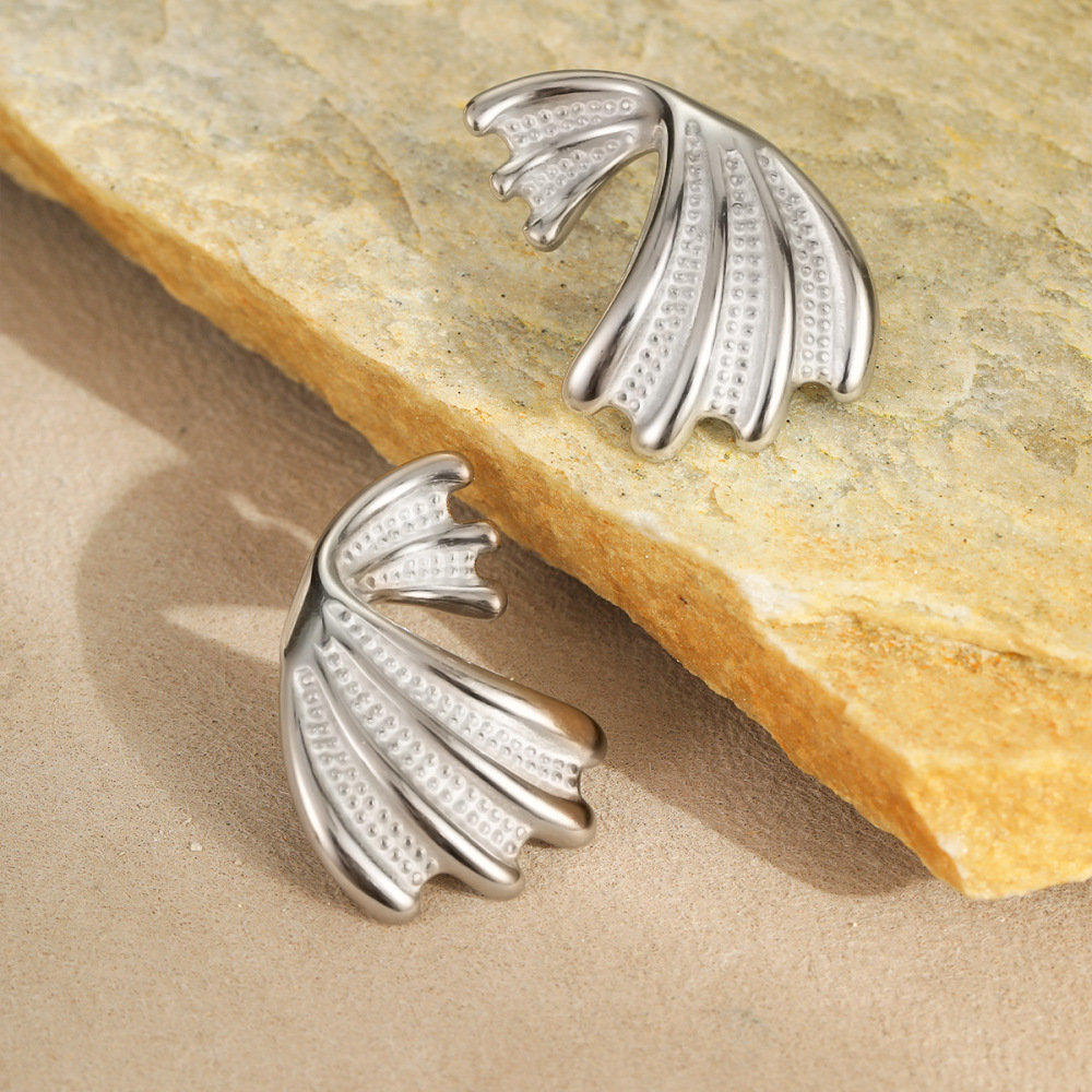 Boucles D'Oreilles Puces Pour Femme, Collection Simple Series Daily Turtle, En Acier Inoxydable Étanche, Couleur Or (1 Paire). h5Image4