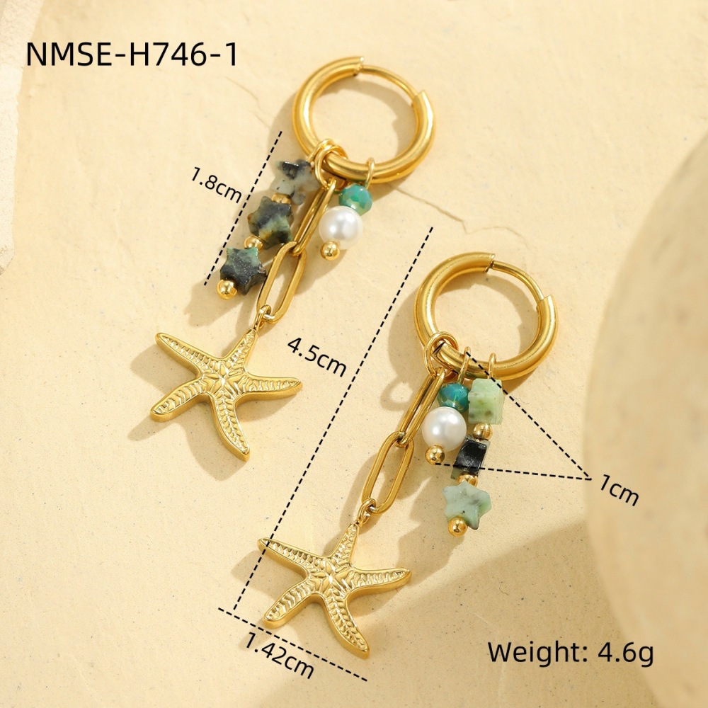 Boucles D'Oreilles Pendantes Pour Femme, Motif Tortue, Collection Romantique, En Acier Inoxydable, Couleur Or, Étanches. Image2