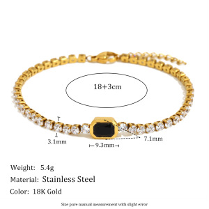 Bracelet Chaîne Pour Femme, Élégant, En Acier Inoxydable Uni Et Étanche, De La Série Luxueuse h5 Image2