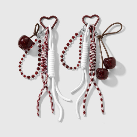Breloques de sac en alliage cerise douce 2
