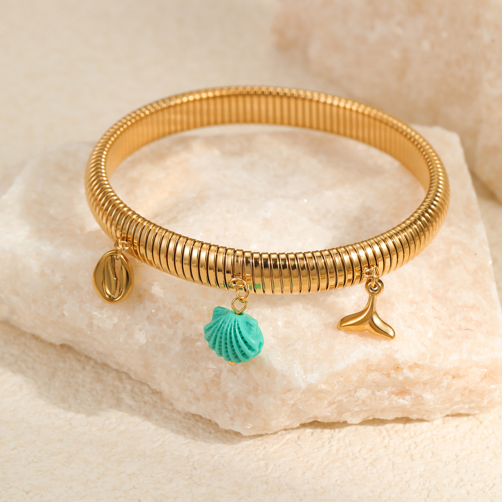 Bracelet Jonc Doré Pour Femme, Série Romantique, 1 Pièce Image3