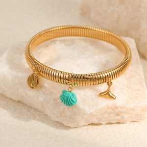 Bracelet Jonc Doré Pour Femme, Série Romantique, 1 Pièce h5 Image3