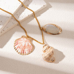 Collier Pour Femme Avec Pendentif Coquillage De La Série Océan, En Acier Inoxydable Étanche h5