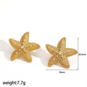Boucles D'Oreilles À Tige En Acier Inoxydable Couleur Or Ins Style h5