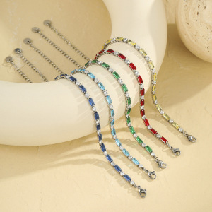 Bracelets À Maillons Pour Femmes, Style Géométrique Quotidien, En Acier Inoxydable, Étanches, De La Collection Simple Series h5 Image2