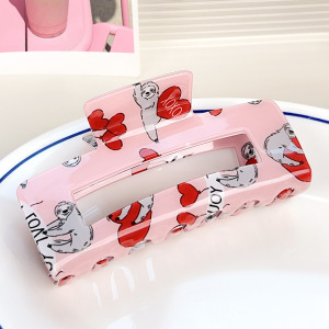 1 Paire De Pinces À Cheveux En Pvc Pour Femme, Série Simple, Style Décontracté, Motif Cœur h5
