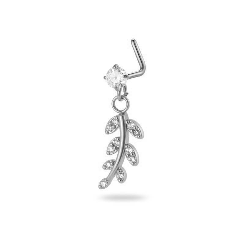 1 Pièce Simple Series Simple Flower Simple Copper Gold Color Zircon Piercing De Nez Pour Femme 