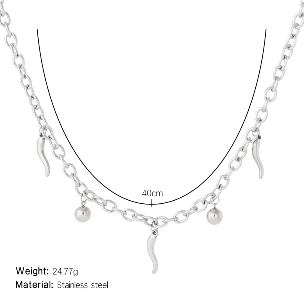 Colliers Pendentifs Pour Femmes En Acier Inoxydable Étanche, Forme Chic Et Décontractée, Couleur Or Image2