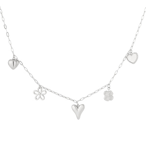Colliers Pendentifs Pour Femmes En Acier Inoxydable Étanche, Couleur Or, Avec Pendentif Cœur Et Fleur Scintillants h5 