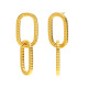 Boucles d'oreilles doubles créoles en peau de serpent - Or 