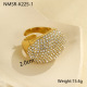 Bague ovale entièrement en diamant/Taille unique