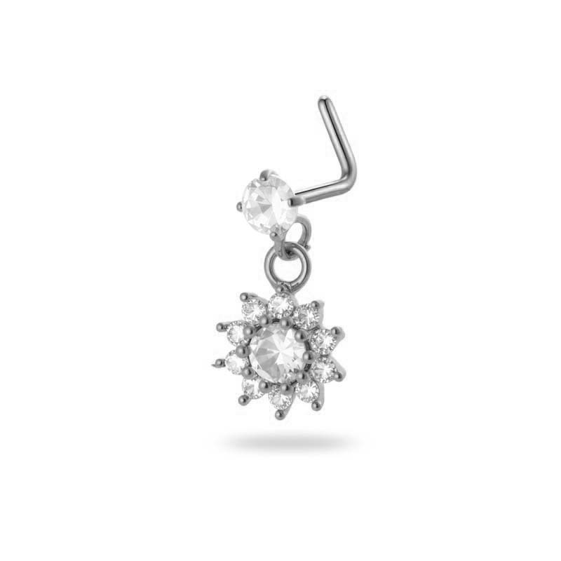 Piercing De Nez Pour Femme, Série Simple, Croix Simple, Cuivre, Couleur Or, Zircone