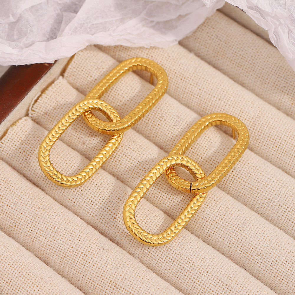 Boucles D'Oreilles Puces Pour Femmes, En Acier Inoxydable Uni, Imperméables Et Décontractées Image3