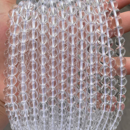1 chaîne de perles de bijoux en cristal de roche et quartz