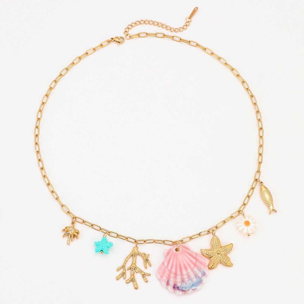 Colliers Pour Femmes Avec Pendentif Sur Le Thème De L'Océan, Style Complexe Hôtelier 