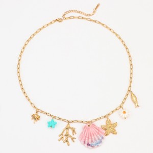 Colliers Pour Femmes Avec Pendentif Sur Le Thème De L'Océan, Style Complexe Hôtelier h5 