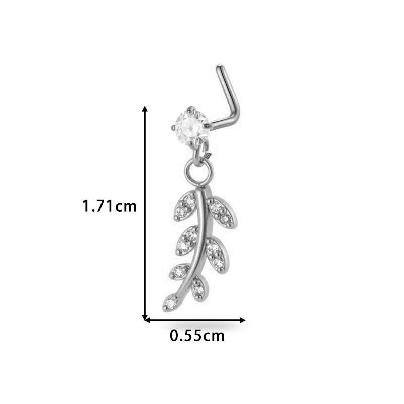 1 Pièce Simple Series Simple Flower Simple Copper Gold Color Zircon Piercing De Nez Pour Femme Image2