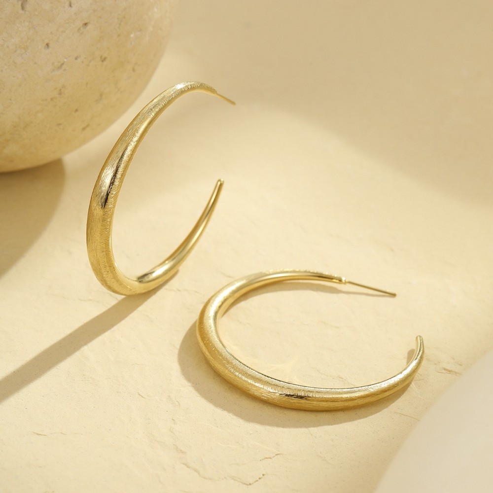 1 Paire De Boucles D'Oreilles Créoles Simples En Acier Inoxydable De Couleur Unie Pour Femme Image7