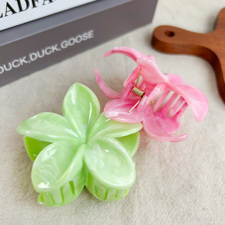 Pinces à cheveux en résine pour femme, série romantique, motif fleur douce, 1 pièce 2