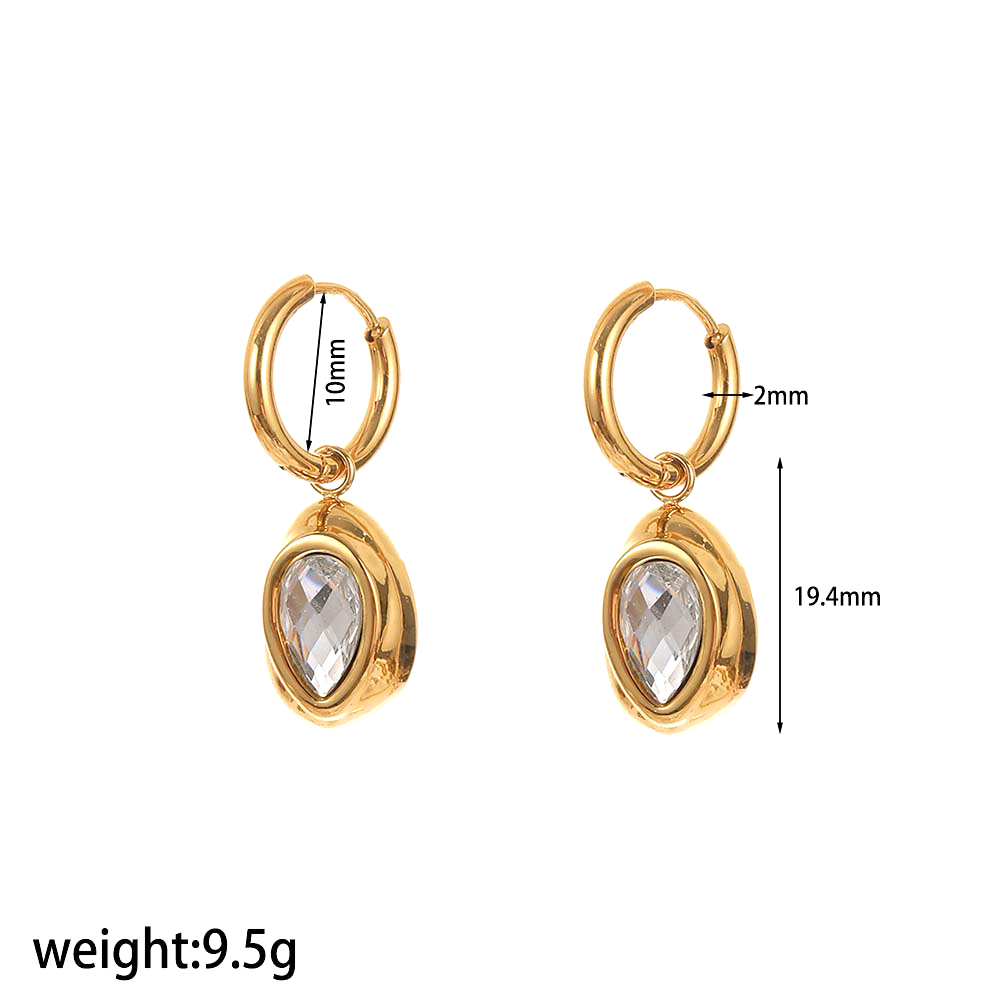 Ensemble De Boucles D'Oreilles Géométriques En Acier Inoxydable Couleur Or De Style Ins 