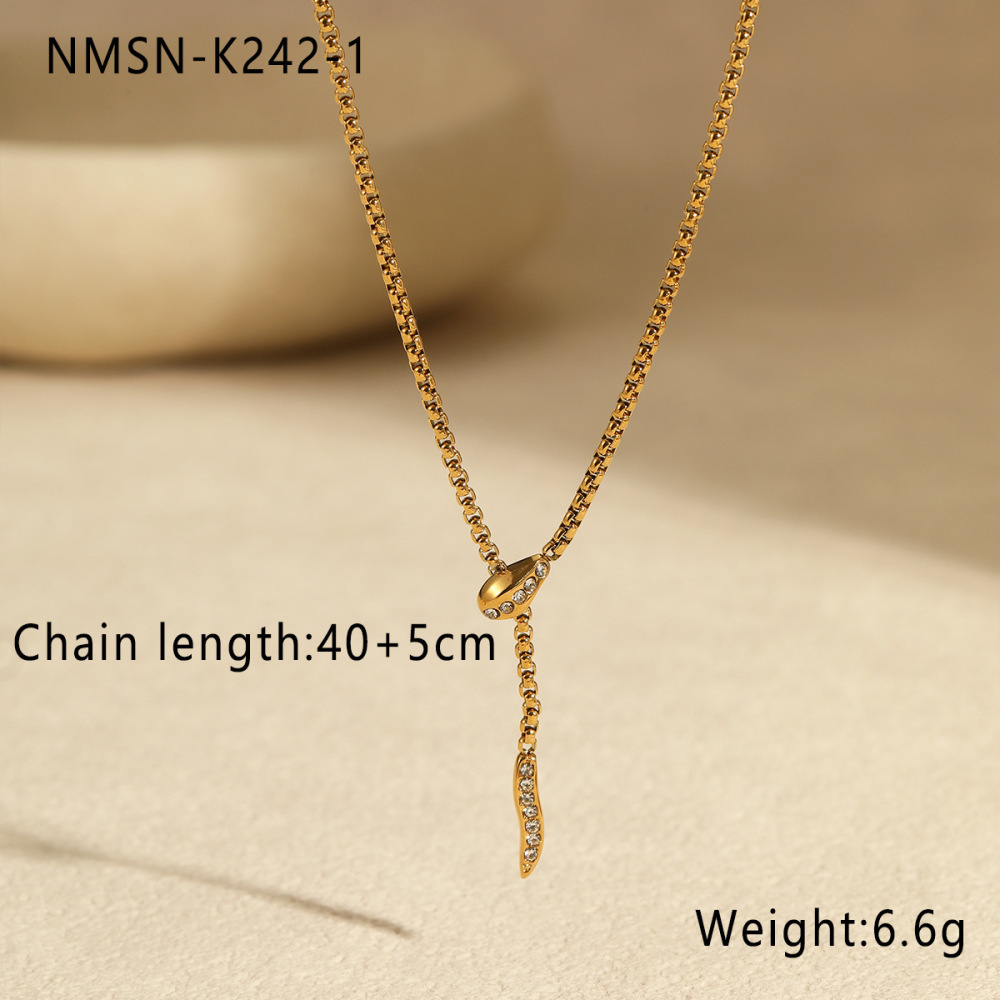 Colliers À Pendentif En Acier Inoxydable Et Zirconium Pour Femme, Série Luxueuse, Motif Animal Quotidien 