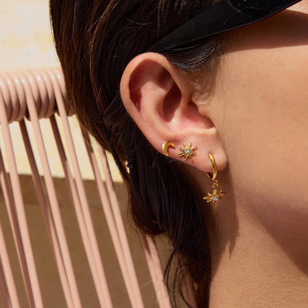 Ensembles De Boucles D'Oreilles Couleur Or En Acier Inoxydable Ins Style Image7