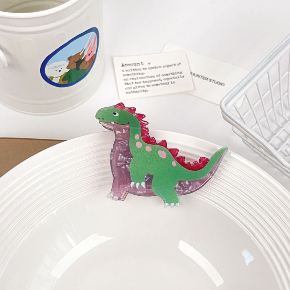 1 Pince À Cheveux En Acrylique Pour Femme, Motif Petit Dinosaure Mignon 