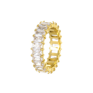 1 Paire De Bagues Géométriques De Luxe Pour Tous Les Jours, En Acier Inoxydable Étanche Couleur Or. h5 Image5