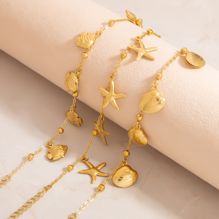 Bracelet femme étanche en acier inoxydable doré avec pendentif extra large de la collection classique 2