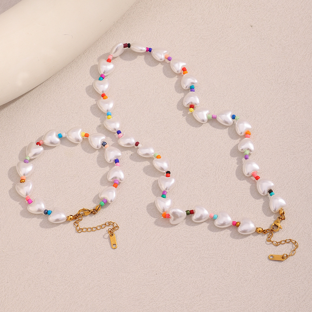 Colliers De Perles En Acrylique Pour Femmes, Série Romantique, Sweet Heart Image5