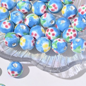 1 Pièce De Perle De Bijoux En Céramique De La Série Bleue h5 Image4
