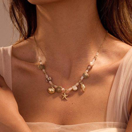 Colliers pour femmes avec pendentif sur le thème de l'océan, style complexe hôtelier