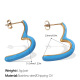Boucles d'oreilles pendantes bleues en or 