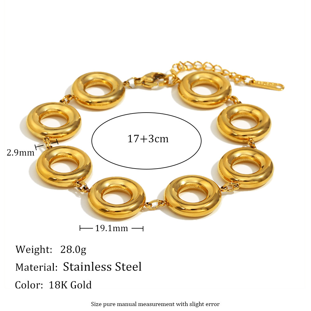 Bracelets Pour Femmes Rétro Et Élégants En Acier Inoxydable Doré Étanches Image2
