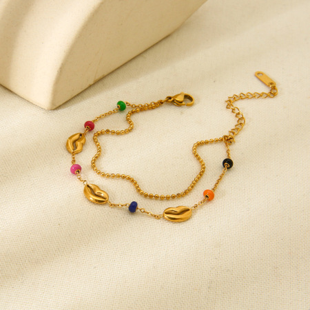 Bracelets pour femmes en acier inoxydable étanches, colorés et tendance, avec motif conque.