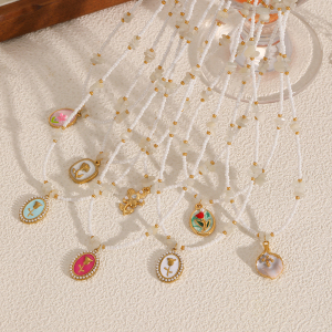 Colliers Pendentifs Romantiques En Acier Inoxydable Étanche Couleur Or h5 Image3