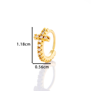 1 Pièce Délicate Croix Cuivre Couleur Or Zircon Nez Pour Femme h5 Image2