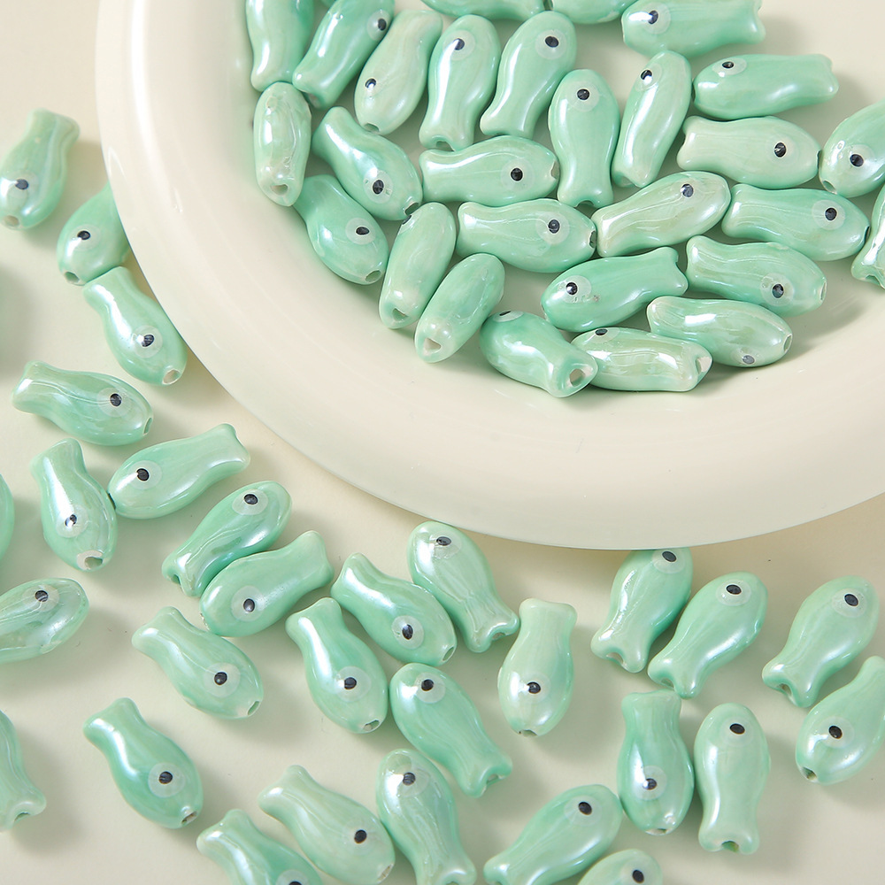 1 Pièce De Perle En Céramique En Forme De Poisson Pour Bijoux À Faire Soi-Même
