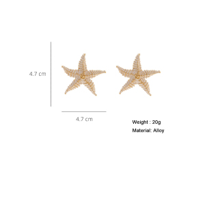 Boucles D'Oreilles À Tige En Alliage Étoile De Mer h5 Image2