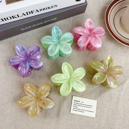 Pinces à cheveux en résine pour femme, série romantique, motif fleur douce, 1 pièce
