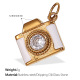 Pendentif en or et pierre blanche Image5